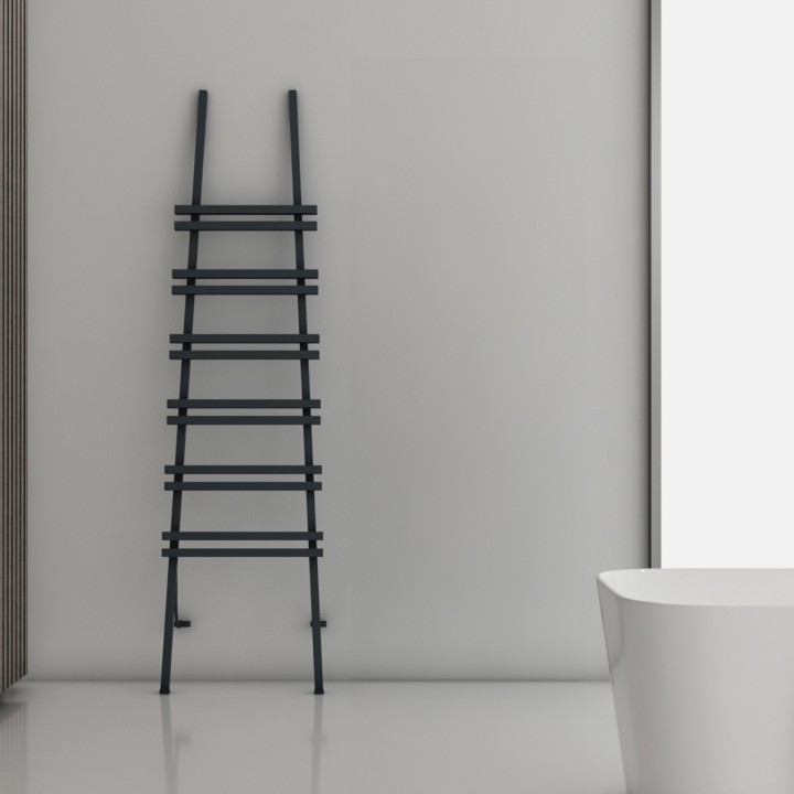 Carisa Jacobs F Textured Anthracite Aluminium Designer Towel Rail