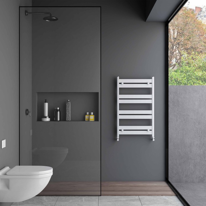 Carisa Ligne Textured White Aluminium Designer Towel Rails (5 Sizes)