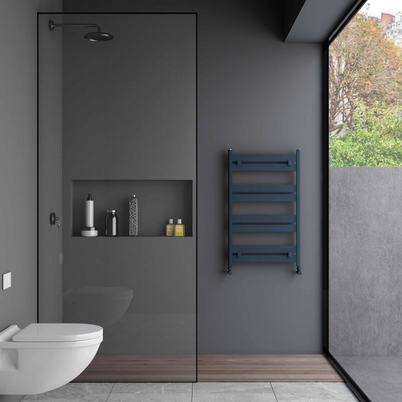 Carisa "Ligne" Textured Anthracite Aluminium Designer Towel Rails (5 Sizes)