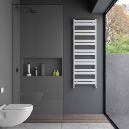 Carisa Ligne Textured White Aluminium Designer Towel Rails (5 Sizes)