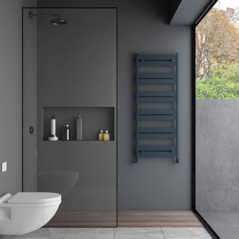 Carisa "Ligne" Textured Anthracite Aluminium Designer Towel Rails (5 Sizes)