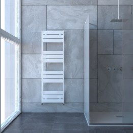 Carisa Mack Bath Textured White Aluminium Designer Towel Rails (4 Sizes)
