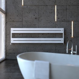 Carisa Mack Bath H Textured White Aluminium Designer Towel Rails (2 Sizes)