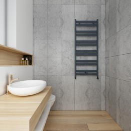 Carisa Soleil Textured Anthracite Aluminium Designer Towel Rails (5 Sizes)