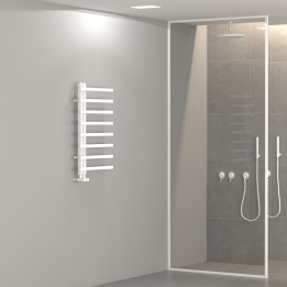 Carisa Terra L Textured White Aluminium Designer Towel Rails (3 Sizes)