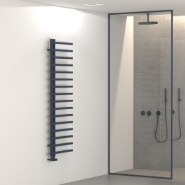 Carisa Terra L Textured Anthracite Aluminium Designer Towel Rails (3 Sizes)