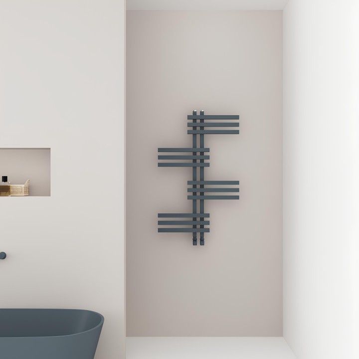 Carisa Unico Textured Anthracite Aluminium Designer Towel Rails (3 Sizes)