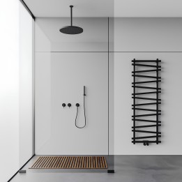 Carisa Vivek Textured Black Aluminium Designer Towel Rails (3 Sizes)