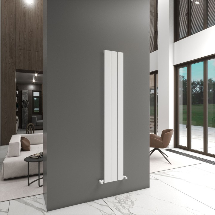 Carisa Angers Textured White Aluminium Vertical Designer Radiators (3 Sizes)