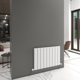 Carisa Angers Textured White Aluminium Horizontal Designer Radiators (5 Sizes)