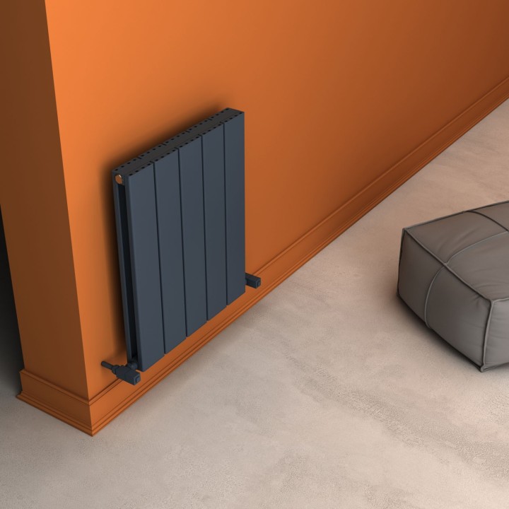 Carisa Angers Double Textured Anthracite Aluminium Horizontal Designer Radiators (5 Sizes)