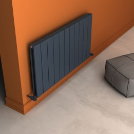 Carisa Angers Double Textured Anthracite Aluminium Horizontal Designer Radiators (5 Sizes)