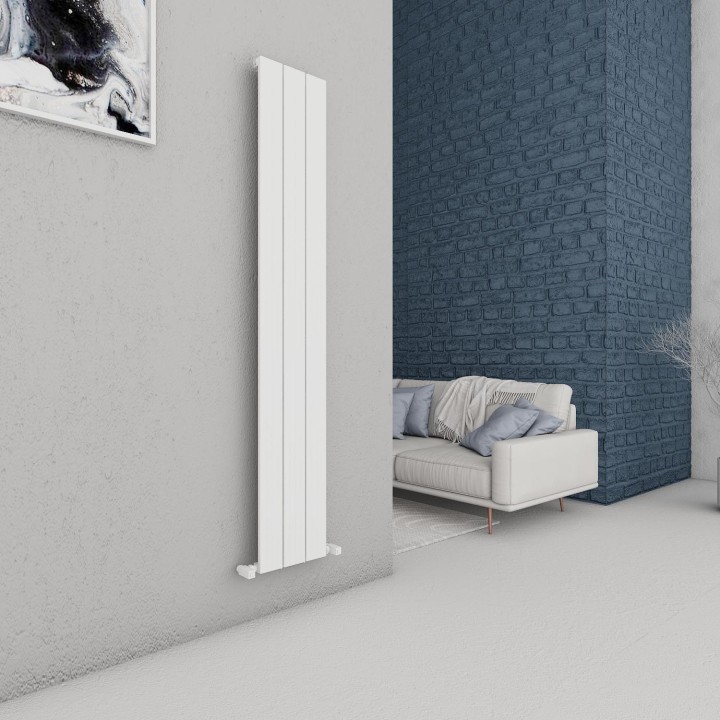 Carisa Chambord Textured White Aluminium Vertical Designer Radiators (3 Sizes)