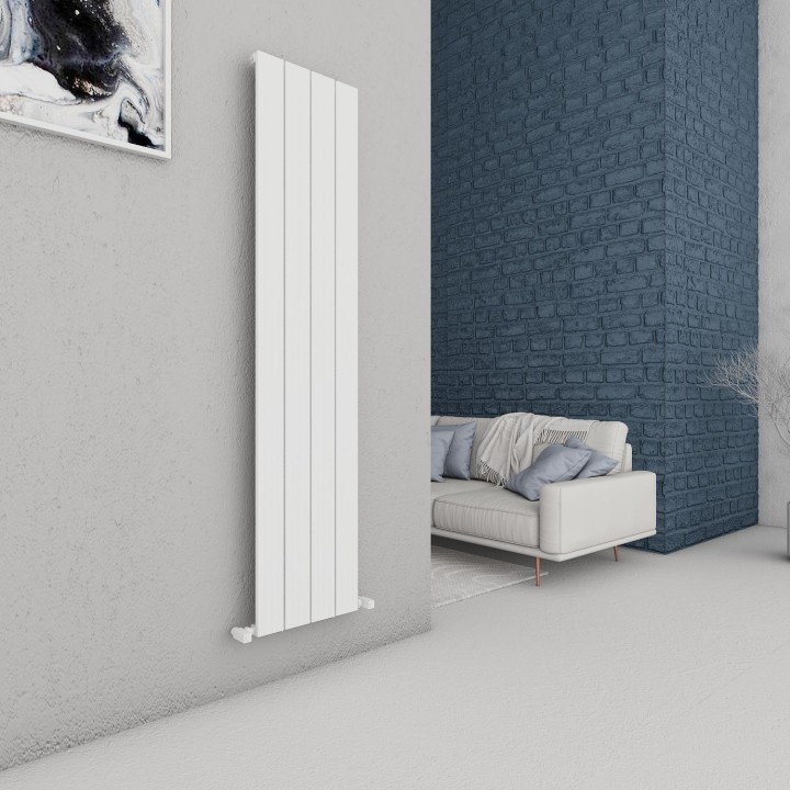 Carisa Chambord Textured White Aluminium Vertical Designer Radiators (3 Sizes)