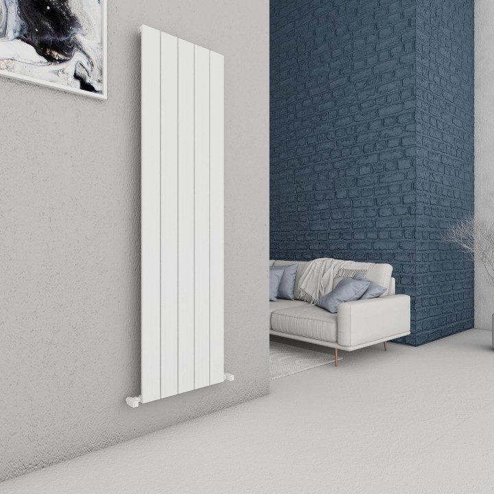 Carisa Chambord Textured White Aluminium Vertical Designer Radiators (3 Sizes)