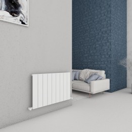 Carisa Chambord Textured White Aluminium Horizontal Designer Radiators (5 Sizes)