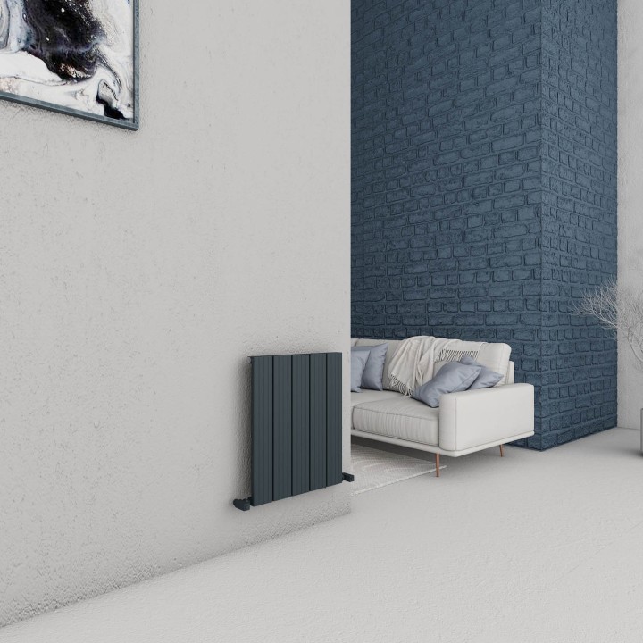 Carisa Chambord Textured Anthracite Aluminium Horizontal Designer Radiators (5 Sizes)