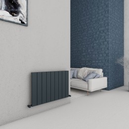 Carisa Chambord Textured Anthracite Aluminium Horizontal Designer Radiators (5 Sizes)
