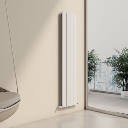 Carisa Chambord Double Textured White Aluminium Vertical Designer Radiators (3 Sizes)