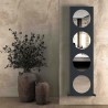 470mm (w) x 1800mm (h) Carisa "Circles" Textured Anthracite Aluminium Designer Vertical Mirror Radiator