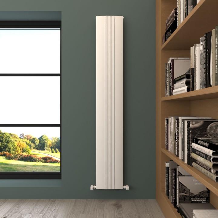 Carisa Dune Textured White Aluminium Vertical Designer Radiators (3 Sizes)