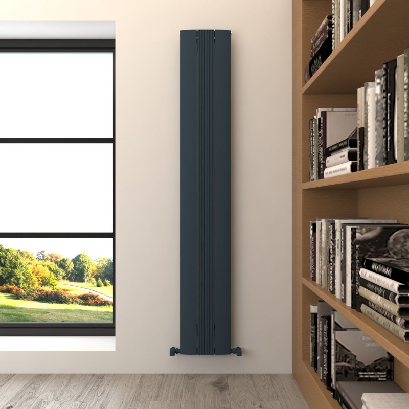 Carisa "Dune" Textured Anthracite Aluminium Vertical Designer Radiators (3 Sizes)