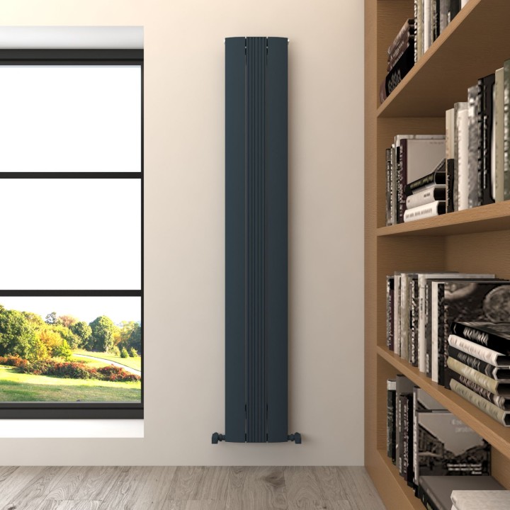 Carisa Dune Textured Anthracite Aluminium Vertical Designer Radiators (3 Sizes)