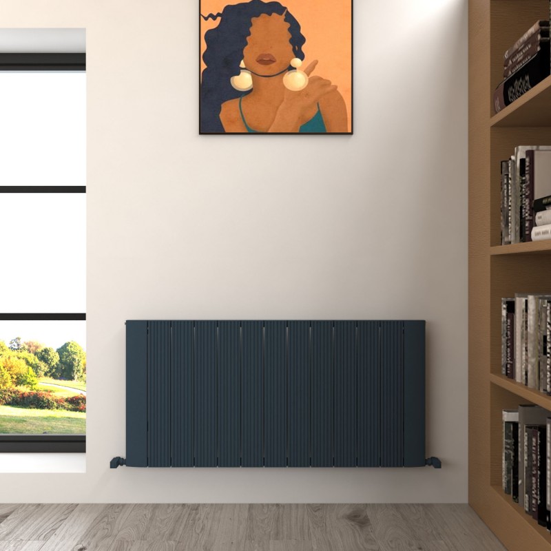 Carisa "Dune" Textured Anthracite Aluminium Horizontal Designer Radiators (5 Sizes)