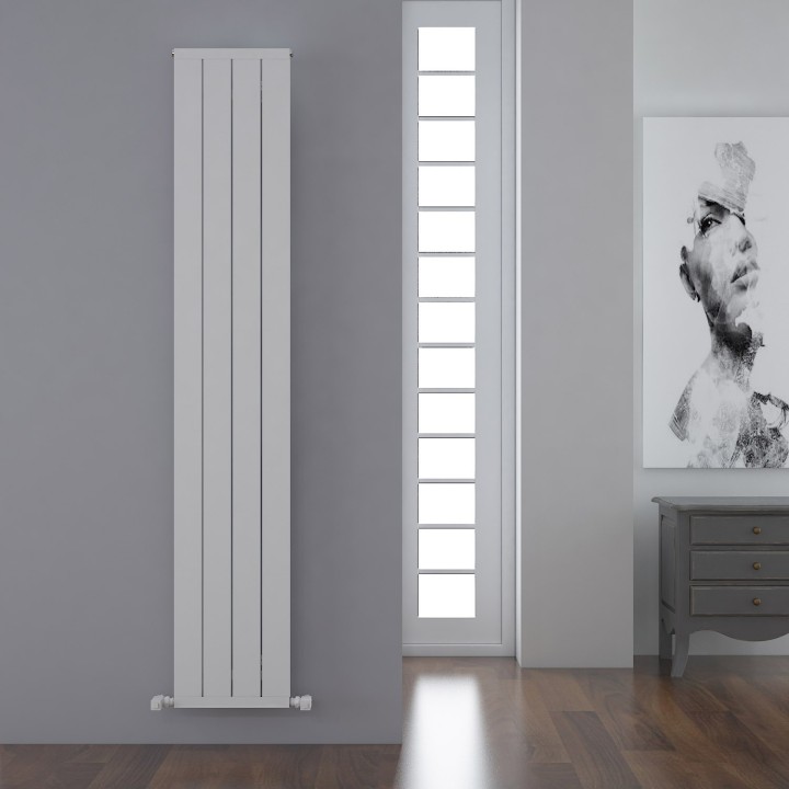 Carisa Mack Textured White Aluminium Vertical Designer Radiators (3 Sizes)