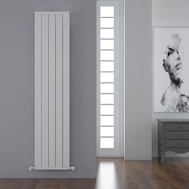 Carisa "Mack" Textured White Aluminium Vertical Designer Radiators (3 Sizes)