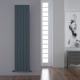 Carisa Mack Textured Anthracite Aluminium Vertical Designer Radiators (3 Sizes)