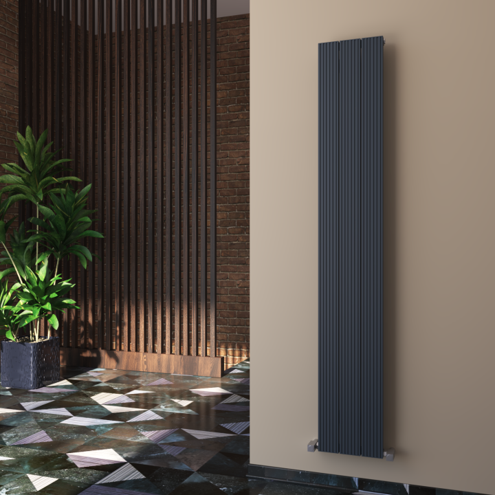 Carisa Monza Textured Anthracite Aluminium Vertical Designer Radiators (3 Sizes)