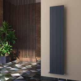 Carisa Monza Textured Anthracite Aluminium Vertical Designer Radiators (3 Sizes)