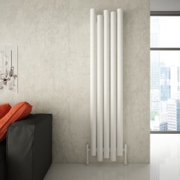 Carisa Motion Textured White Aluminium Vertical Designer Radiators (2 Sizes)
