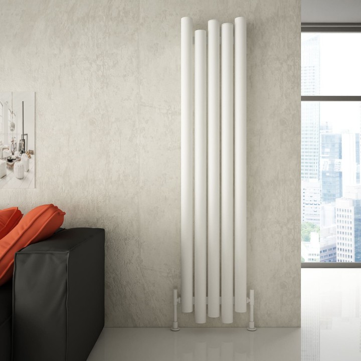 Carisa Motion Textured White Aluminium Vertical Designer Radiators (2 Sizes)