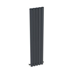Carisa Otto Textured Anthracite Aluminium Vertical Designer Radiators (2 Sizes)
