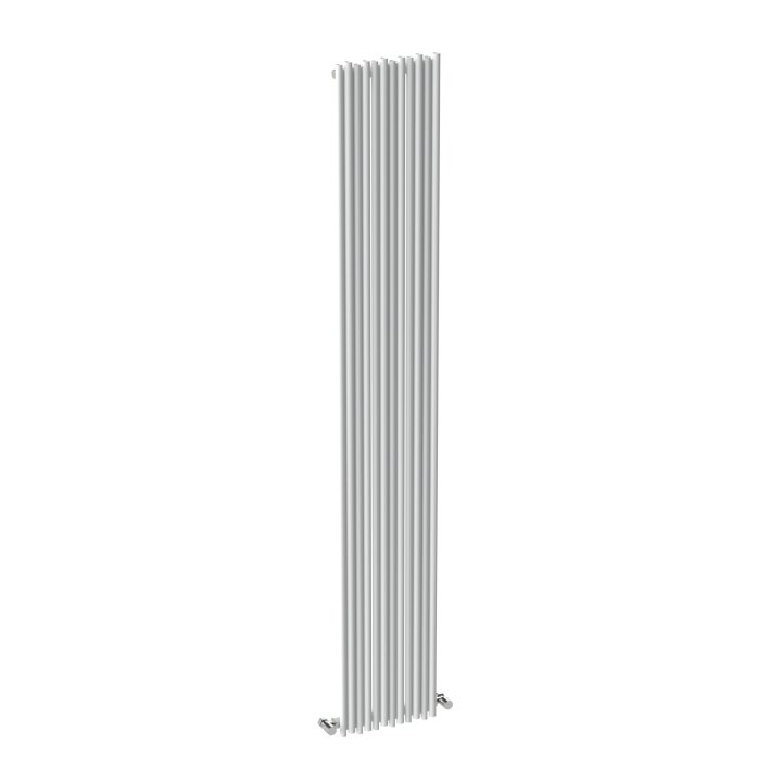 Carisa Pipette Textured White Aluminium Vertical Designer Radiators (3 Sizes)