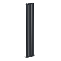 Carisa Pipette Textured Anthracite Aluminium Vertical Designer Radiators (3 Sizes)