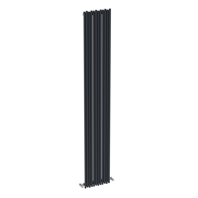 Carisa "Pipette" Textured Anthracite Aluminium Vertical Designer Radiators (3 Sizes)