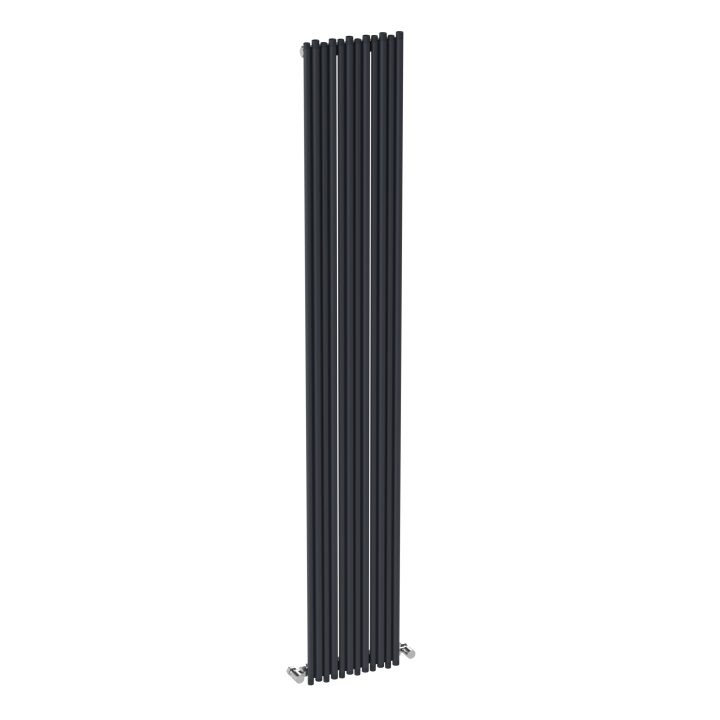 Carisa Pipette Textured Anthracite Aluminium Vertical Designer Radiators (3 Sizes)