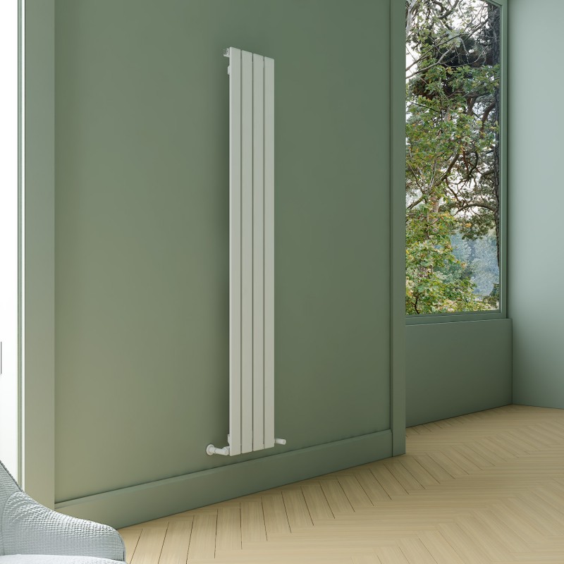 Carisa "Plata" Textured White Aluminium Vertical Designer Radiators (5 Sizes)