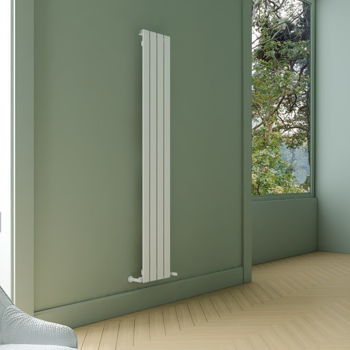 Carisa Plata Textured White Aluminium Vertical Designer Radiators (5 Sizes)