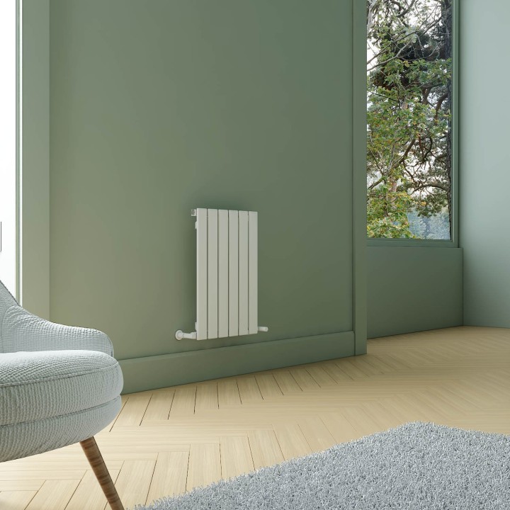Carisa Plata Textured White Aluminium Horizontal Designer Radiators (5 Sizes)