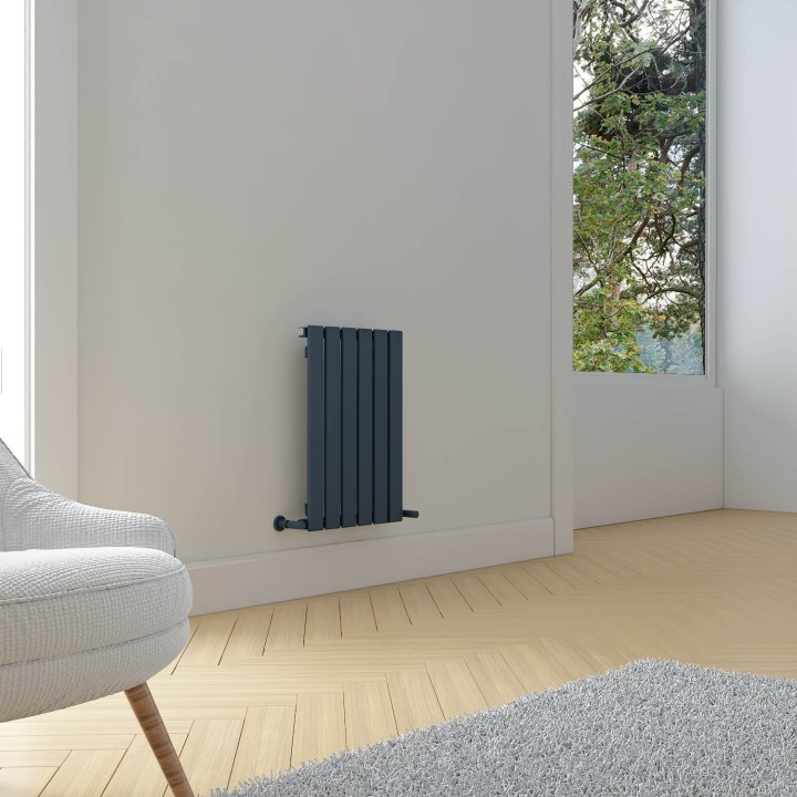 Carisa Plata Textured Anthracite Aluminium Horizontal Designer Radiators (5 Sizes)