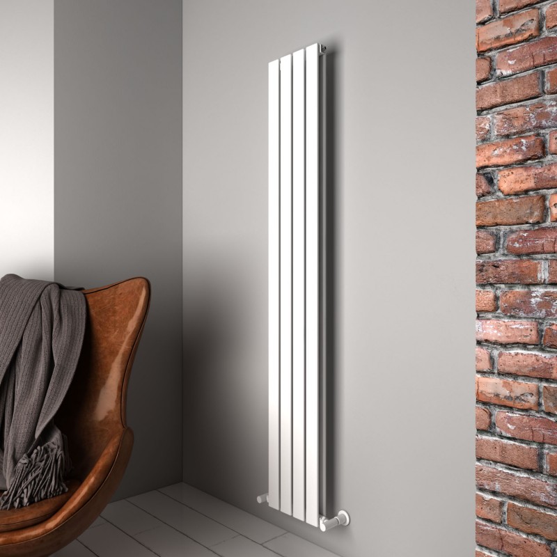 Carisa "Plata Double" Textured White Aluminium Vertical Designer Radiators (5 Sizes)