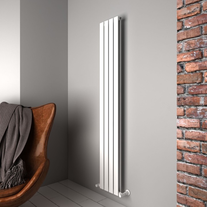 Carisa Plata Double Textured White Aluminium Vertical Designer Radiators (5 Sizes)