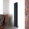 Carisa "Plata Double" Textured Anthracite Aluminium Vertical Designer Radiators (5 Sizes)