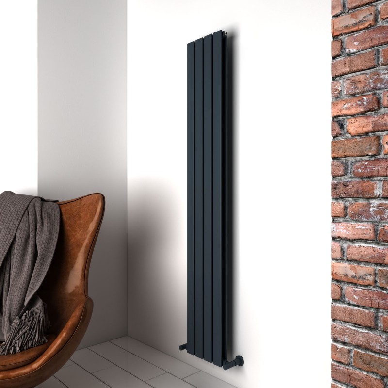 Textured Grey Radiators Carisa Plata Double Textured Anthracite Aluminium Vertical Designer ...
