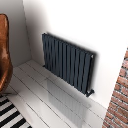 Carisa Plata Double Textured Anthracite Aluminium Horizontal Designer Radiators (5 Sizes)