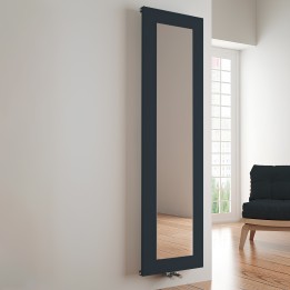 Carisa Quadro Textured Anthracite Aluminium Designer Central Mirror Radiators (2 Sizes)